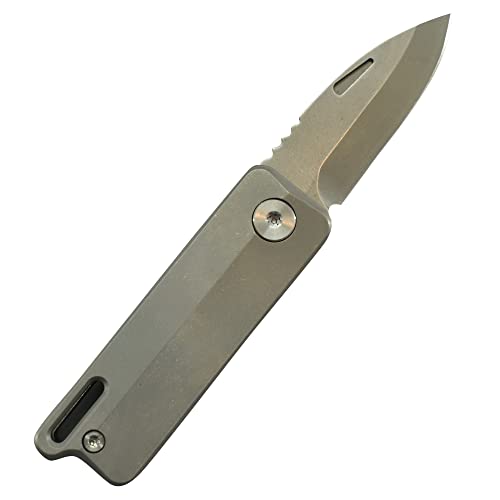 VAKON - Messer mit Titan-Grif als Schlüsselanhänger, Minimesser, Taschenmesser klein, Faltmesser Outdoor aus Titanium EDC, Klappmesser für Schlüsselring von VAKON SALON
