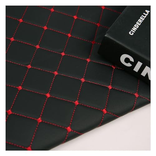 Kunstleder Gestepptes Leder 1.4x1m Leder Stoff Kunstleder Gesteppt Kaschiert 3mm Leder Polsterstoff Stoff,für Polsterarbeiten, Auto, Kissen Uvm (1.4×1m/4.59x3.28ft) (Color : Black 1, Size : 1.4X3m) von VAKUUM