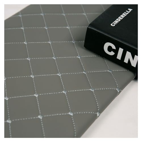 Kunstleder Gestepptes Leder 1.4x1m Leder Stoff Kunstleder Gesteppt Kaschiert 3mm Leder Polsterstoff Stoff,für Polsterarbeiten, Auto, Kissen Uvm (1.4×1m/4.59x3.28ft) (Color : Gray 1, Size : 1.4X5m) von VAKUUM