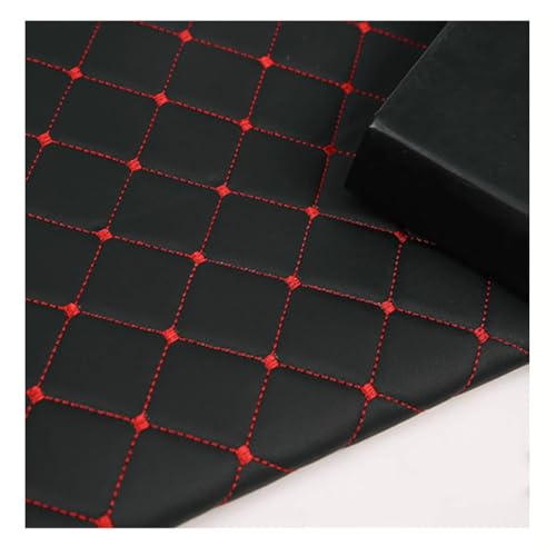 Kunstleder Lederkonzept Kunstleder Polsterstoff Gesteppt Kaschiert Meterware Möbelstoff Dekostoff, Kunstleder, Für Polstermöbel (Size:1.4x1m/4.59x3.28ft) (Color : Black, Size : 1.4X1m) von VAKUUM