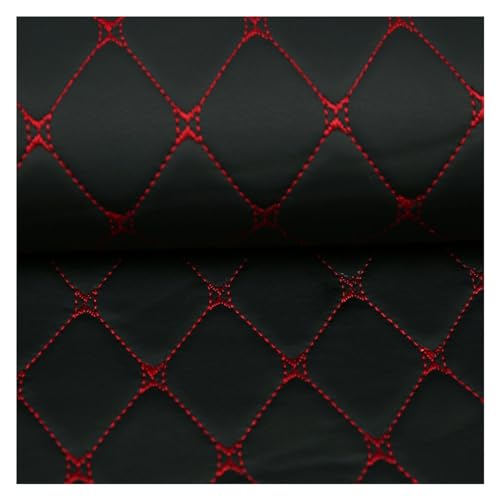 Kunstleder Polsterstoff Gesteppt Kaschiert Meterware Möbelstoff Dekostoff, Schwarz, Für Polstermöbel, Handwerk (Size: 1.4×1m/4.59x3.28ft) (Color: Black 2) von VAKUUM