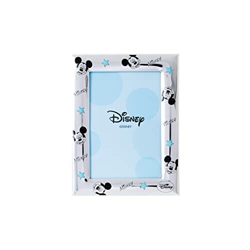 Disney Baby - Bilderrahmen zum Hinstellen - Silber - ideal für den Nachttisch im Kinderzimmer - perfekt als Geschenkidee zur Taufe oder zum Geburtstag - Micky-Maus-Design von VALENTI & CO.