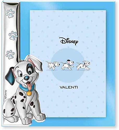 Disney Baby - Bilderrahmen zum Hinstellen - aus Silber - 101 Dalmatiner-Design - ideal für das Kinderzimmer, perfekt als Geschenkidee zur Taufe oder zum Geburtstag- farbiges 3D-Motiv des hunden Lucky von VALENTI & CO.