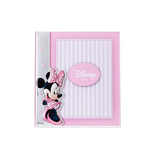 Disney Baby - Bilderrahmen zum Hinstellen - aus Silber - Minnie-Maus-Design - ideal für das Baby-oder Kinderzimmer - perfekt als Geschenkidee zur Taufe oder zum Geburtstag - farbiges 3D-Motiv von VALENTI & CO.