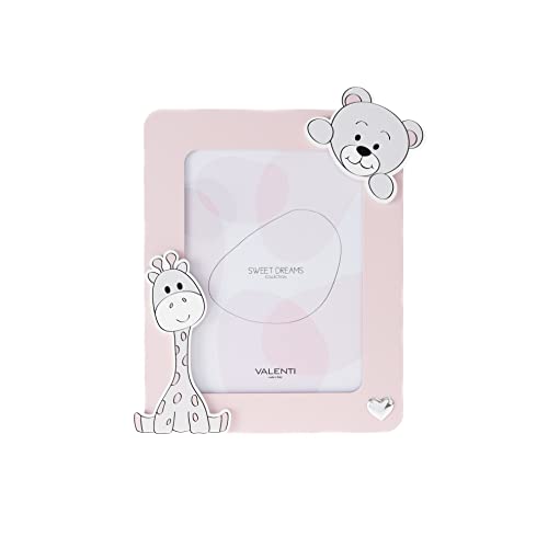 VALENTI & CO. - Rosa Fotorahmen aus Holz mit Zoo-Tieren, zum Aufhängen als Dekoration im Kinderzimmer, Geschenkidee für Neugeborene und Kinder - 13 x 24 cm VALENTI & CO. - Rosa Fotorahmen aus Holz mit Zoo-Tieren, zum Aufhängen als Dekoration im Kinderzimmer, Geschenkidee für Neugeborene und Kinder - 13 x 24 cm von VALENTI & CO.