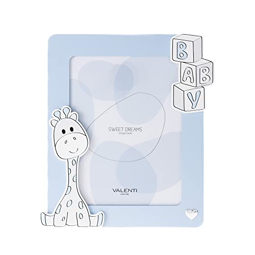 VALENTI & CO. - Himmelblau Bilderrahmen aus Holz mit Giraffe, zum Aufhängen als Dekoration im Kinderzimmer, Geschenkidee für Neugeborene und Kinder - 18 x 24 cm VALENTI & CO. - Himmelblau Bilderrahmen aus Holz mit Giraffe, zum Aufhängen als Dekoration im Kinderzimmer, Geschenkidee für Neugeborene und Kinder - 18 x 24 cm von VALENTI & CO.