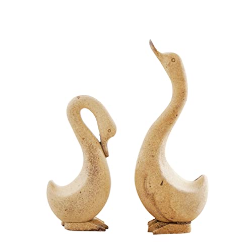 VALICLUD 1 Paar DIY Holz Tier Ornament Unbehandelte Holzfiguren zum Basteln Süße Gans Design Deko für Schreibtisch Wohnzimmer und Schlafzimmer Kreatives für Freunde und Familie von VALICLUD