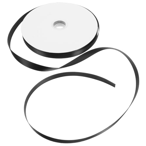 VALICLUD 1 Rolle Bogenband seidenband ribbon verpackungen für Schwarzes Band Geschenkverpackungsband Weiß Schleife dünn geschenkband Blumenband Bänder für DIY Polyester Black von VALICLUD