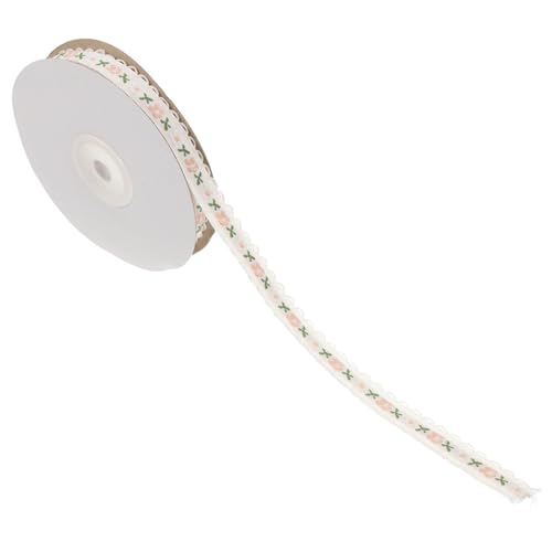 VALICLUD 1 Rolle Dekoratives Band Bandstickerei Bestickte Band Dekoratives Verpackungsband Blumenbänder Stickband Blumenverpackungsbänder Blumenwickelband Weihnachtsbänder Polyester Weiß von VALICLUD