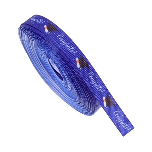 VALICLUD 1 Rolle Geschenkband Zur Abschlusszeit Drahtband Partyzubehör Für Den Abschluss Breites Band Abschlusszeitband Glückwunschband Glückwunschband Polyester Blau von VALICLUD