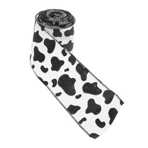 VALICLUD 1 Rolle Kuhband Band Mit Nutztieren Druckbänder Zum Basteln Tierbänder Zum Basteln Ripsband Mit Animal-print Kuhdruckverzierungen Kuhdruckband Band Mit Kuh-aufdruck Polyester von VALICLUD