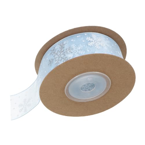 VALICLUD 1 Rolle Silberes Schneeflockenband Verpackungsband für Band für Blumenstrauß durchsichtiges Schneeflockenband Schneeflockenbänder Winterbänder Zierband Chiffon Himmelblau von VALICLUD