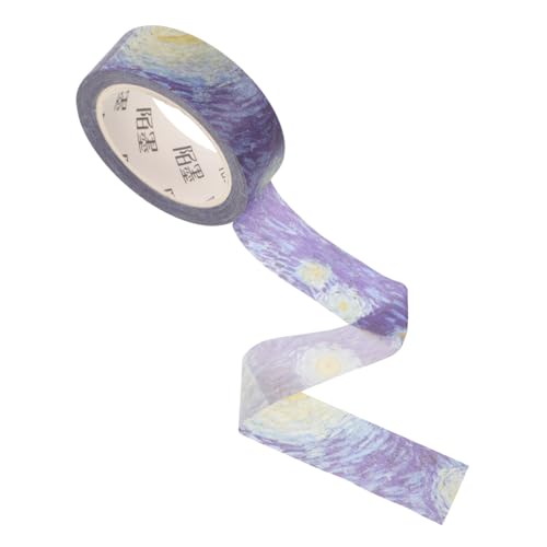 VALICLUD 1 Rolle Washi Tape Selbstklebend Dekorative Klebebänder für Scrapbooking Journale und zum Verzieren von Kalendern Postkarten und Van Gogh Farbdesign von VALICLUD