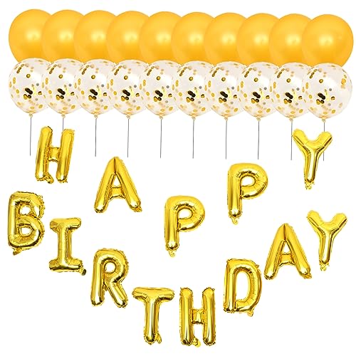 VALICLUD 1 Satz Ballonbogen Set für Geburtstagsfeiern Folienballons mit Happy Birthday Gold Dekoration für Shower und Fotoshootings von VALICLUD