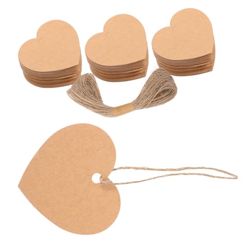 VALICLUD 1 Satz Geschenkanhänger heiraten Form Herzen bunt Valentinstag-Tags Party Papier Herzanhänger zum selber basteln Bastel-Tags Herzanhänger Geschenkhänge -Tags Hanfseil von VALICLUD