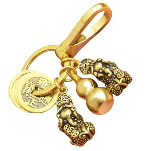 VALICLUD 1 Satz Messinganhänger Bastelset Dekoration Autoschlüsselanhänger Schlüsselbund Statue Charms Anhänger Schlüssel Ringe Schlüsselring Schlüsselkette Bastelsachen Brieftasche Golden von VALICLUD