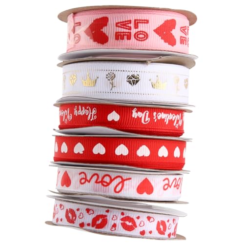 VALICLUD 1 Satz Verpackung Band Valentinstag Geschenkband Band Zum Verpacken Bastelbänder Zum Einwickeln Valentinstag-banddekor Einladen Rosa Herz Pastell Farbig Polyester 6rollen VALICLUD 1 Satz Verpackung Band Valentinstag Geschenkband Band Zum Verpacken Bastelbänder Zum Einwickeln Valentinstag-banddekor Einladen Rosa Herz Pastell Farbig Polyester 6rollen von VALICLUD