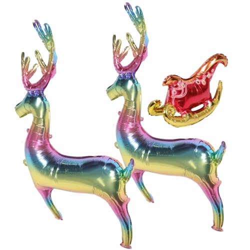 VALICLUD 1 Satz Weihnachtsballon Set mit Aufblasbarem Rentier und Schlitten Dekoration für Winter und Weihnachtsfeiern Realistische Figuren für Festliche Anlässe Fotozubehör von VALICLUD
