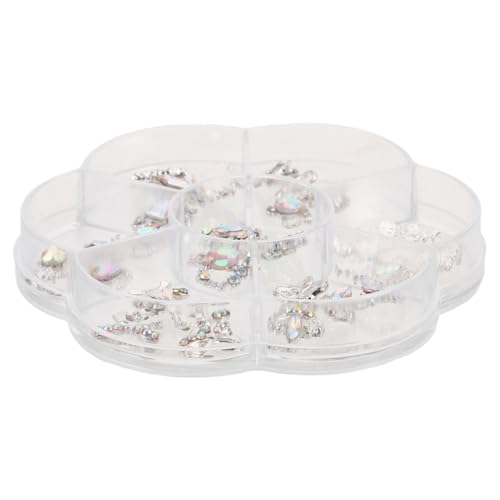 VALICLUD 1 Schachtel Nagel Schmuck Charms mit Funkelnden Strasssteinen Herz Krone Schleife Nagelkunst Zubehör für DIY Maniküre Tragbar und Vielseitig für Valentinstag Hochzeit und Alltag von VALICLUD