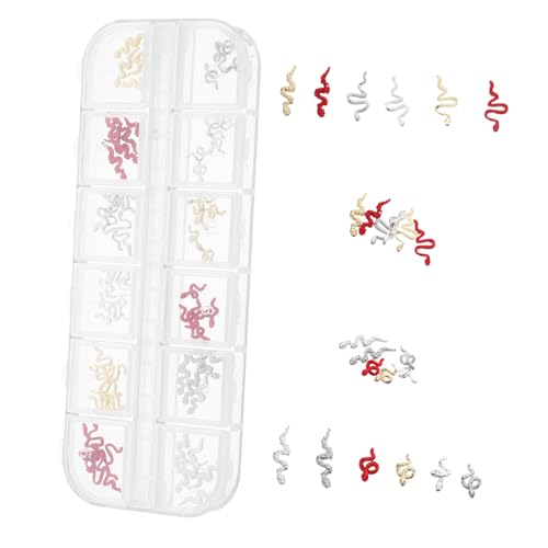 VALICLUD 1 Schachtel Nagelkunstschmuck Schlange Charms für Nageldesign Anhänger für Nägel Nagelschmuck Zubehör für Nagelkunst Tier Nagel Charms süße Nagelanhänger Legierung von VALICLUD