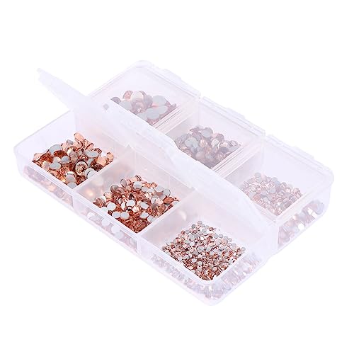 VALICLUD 1 Schachtel Nail Art Strasssteine Box Teilig Glasflachboden Rhinestone für Maniküre Pailletten Schmucksteine Vielseitig Klebbar Langlebig Leicht für Damen Nageldesign von VALICLUD
