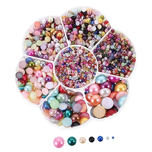 VALICLUD 1 Schachtel Perlendekoration Nagel Fälschung Runden Für Handwerk Edelsteine Tipps Herstellung Diamant Nachahmung Nägel Reiz Perlen Zum Basteln Perlperlen Kit Kunsthandwerk Abs Bunt von VALICLUD