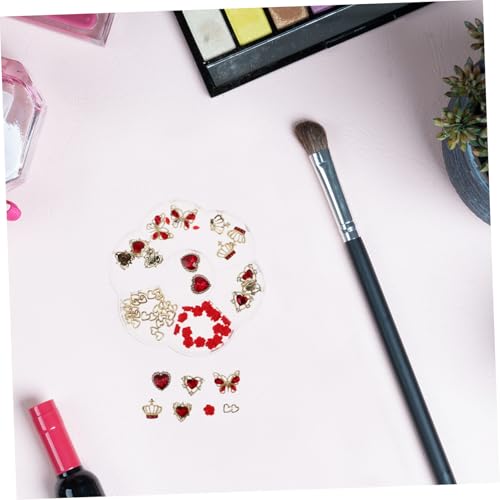 VALICLUD 1 Schachtel Rhinestone Nail Charms Herz Krone Schmetterling Nagelschmuck für Frauen Langlebig aus Legierung Glitzernd Leicht Tragbar für DIY Maniküre und Besondere Anlässe von VALICLUD