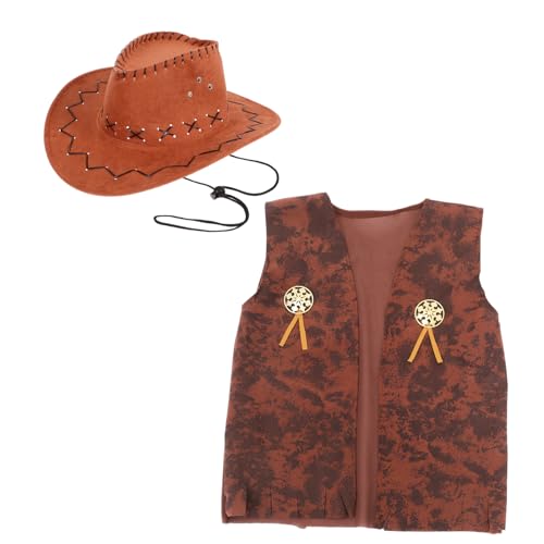 VALICLUD 1 Set Cowboy Party Kostüm Western Cowboy Kostüm Für Männer Cowboyhut Und Accessoires Für Halloween- Und Karneval -themenpartys von VALICLUD