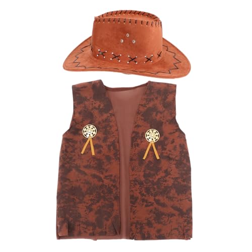 VALICLUD 1 Set Western Cowboy Kostüm Cowboy Accessoires Für Männer Halloween Cowboyhut Für Karneval Und Maskerade Für Partydekorationen VALICLUD 1 Set Western Cowboy Kostüm Cowboy Accessoires Für Männer Halloween Cowboyhut Für Karneval Und Maskerade Für Partydekorationen von VALICLUD