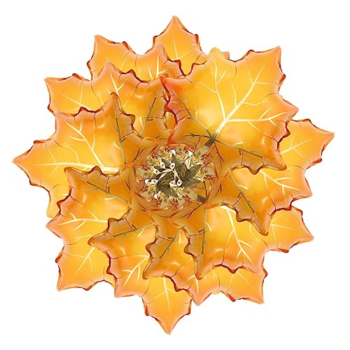 VALICLUD 10 Stück Ballon aus Aluminiumfolie Ahornblattballons Partyballons fallen Danksagung Mädchen für maple leaf luftballons gilbe Herbst-Party-Ballon Thanksgiving-Folienballons Yellow von VALICLUD