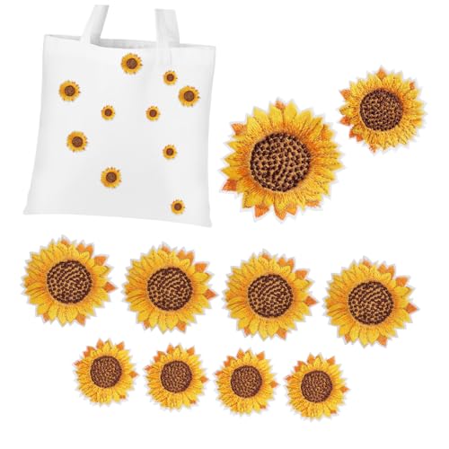 VALICLUD 10 Stück Bestickte Sonnenblumen Aufnäher Patches zum Aufbügeln und Annähen DIY Stoffapplikationen für Rucksäcke Kleidung und Taschen Kleine Große Langlebig und Dekorativ VALICLUD 10 Stück Bestickte Sonnenblumen Aufnäher Patches zum Aufbügeln und Annähen DIY Stoffapplikationen für Rucksäcke Kleidung und Taschen Kleine Große Langlebig und Dekorativ von VALICLUD