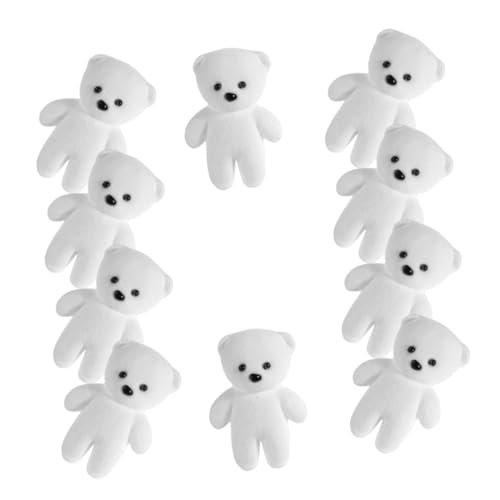 VALICLUD 10 Stück Blasenbär Bär Plüschpuppe Minibären Masse Mini-harzbären Winzige Kuscheltiere Masse Kleine Bärenpuppe Mit Rotem Herzen Mini-plüschtier-schlüsselanhänger Weiß Schaum von VALICLUD