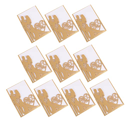 VALICLUD 10 Stück Hochzeits Einladungskarten mit Ausstanzung Kreative Hochzeitskarten aus Papier Hochzeitsdekoration für Persönliche Einladungen Goldfarbene Karten mit Feiner Verarbeitung VALICLUD 10 Stück Hochzeits Einladungskarten mit Ausstanzung Kreative Hochzeitskarten aus Papier Hochzeitsdekoration für Persönliche Einladungen Goldfarbene Karten mit Feiner Verarbeitung von VALICLUD