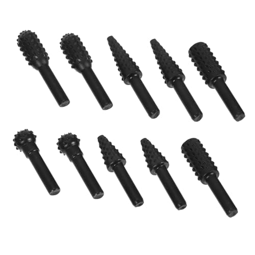 VALICLUD 10 Stück Holzbearbeitungsdatei Mühle Zubehör Polierwerkzeug Aus Metall Shaping-datei Schnitzwerkzeuge Rotationsfeile Für Metall Holzformer Holzgravurbohrer Schnitzbits Stahl Black von VALICLUD
