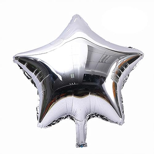 VALICLUD 10 Stück Silberne Sternfolienballons für Valentinstag Hochzeit und Geburtstagsfeier zur Dekoration und Wiederverwendbar von VALICLUD
