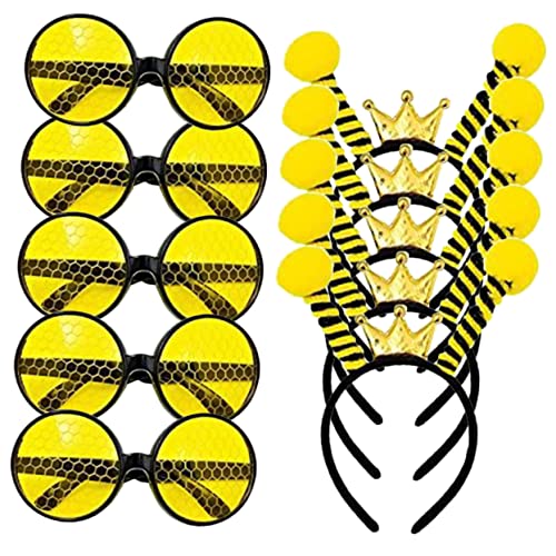 VALICLUD 10 Stück Teiliges Bienen Kostümset mit Stirnband und Brille für Halloween und Festivals Lustige Partyaccessoires für Unvergessliche und Fotos VALICLUD 10 Stück Teiliges Bienen Kostümset mit Stirnband und Brille für Halloween und Festivals Lustige Partyaccessoires für Unvergessliche und Fotos von VALICLUD
