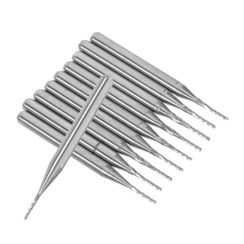 VALICLUD 10 Stück Teiliges End Mill Bits aus Wolframstahl mit Schaft Präzise Cnc Fräser für Gravur Fräsen von Holz Metall und Kunststoff Kompatibel mit Pcb Bearbeitung von VALICLUD