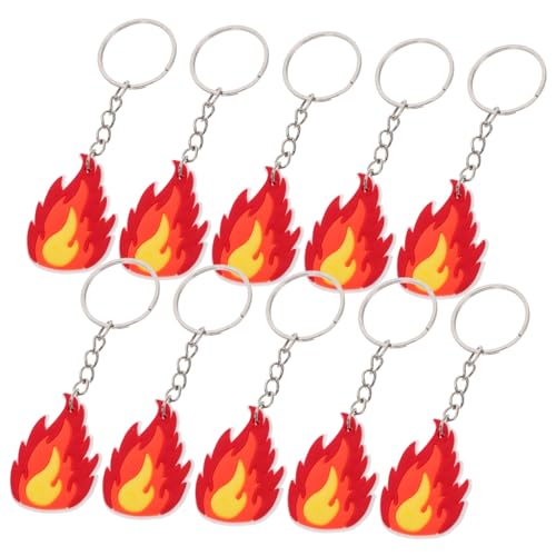 VALICLUD 10 Stück Teiliges Feuerwehr Schlüsselanhänger Modischer Flammen Schlüsselanhänger für Feuerwehr Themenfeiern Kindergeburtstage für Feuerwehrliebhaber von VALICLUD