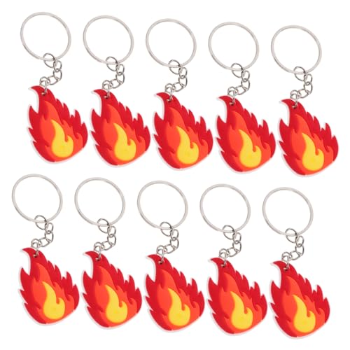 VALICLUD 10 Stück Teiliges Feuerwehrmann Schlüsselanhänger Flammen Schlüsselanhänger für Feuerwehr Party Dekorationen Kindergeburtstag Mitgebsel Material Langlebig und Auffällig von VALICLUD