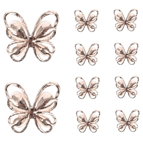 VALICLUD 10 Stück Teiliges Fingernagel Patches Schmetterlinge mit Hohlraum Design Roségoldfarbene Manicure Dekoration Leichte Langlebige Nagelkunst für Stilvolle DIY Nägel VALICLUD 10 Stück Teiliges Fingernagel Patches Schmetterlinge mit Hohlraum Design Roségoldfarbene Manicure Dekoration Leichte Langlebige Nagelkunst für Stilvolle DIY Nägel von VALICLUD