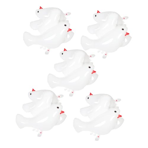 VALICLUD 10 Stück Teiliges Weiße Tauben luftballons aus Aluminiumfolie Friedliche Partydeko für Hochzeit Taufe und Geburtstagsfeier Attraktive Auffällige Ballons für Festliche Gestaltung von VALICLUD