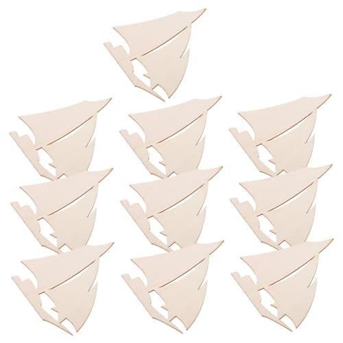 VALICLUD 10 Stück Unvollendete Holz Segelboot DIY Bastelset Nautische Dekoration für Strandpartys und Heimdekoration Kreatives Holzmaterial für Gestaltung von VALICLUD