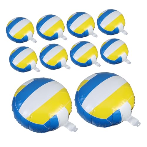 VALICLUD 10 Stück Volleyball Folienballons Sportliche Auslaufsichere Volleyball-dekoration Leicht und Vielseitig für Strandpartys Volleyballspiele und Themenfeiern in Blau-gelb VALICLUD 10 Stück Volleyball Folienballons Sportliche Auslaufsichere Volleyball-dekoration Leicht und Vielseitig für Strandpartys Volleyballspiele und Themenfeiern in Blau-gelb von VALICLUD