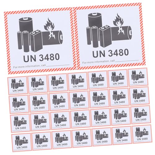 VALICLUD 100 Blatt Lithium Batterie Etiketten Warn und Versandetiketten für Lithium Ionen Batterien Selbstklebend Sicherer Transport und Vielseitig Einsetzbar von VALICLUD