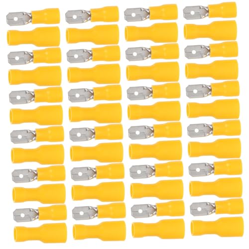 VALICLUD 100 Satz Isolierter Drahtklemmen-kit Schnellspleiß-crimpklemmen Isolierte Klemmen Für Automobile Isolierte Flachstecker Flachdrahtklemmen Draht -crimp -stecker Gelb von VALICLUD