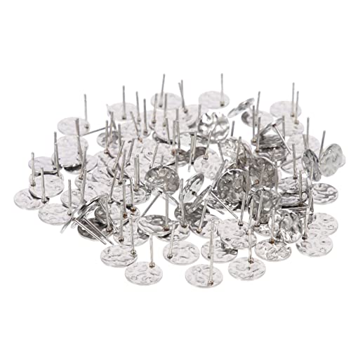 VALICLUD 100 Stück Edelstahl Ohrstecker Flachrund mit Loch DIY Ohrstecker Rohlinge für Schmuckherstellung Flache Ohrringposts Langlebig und Rostfrei für Kreative Bastelarbeiten von VALICLUD