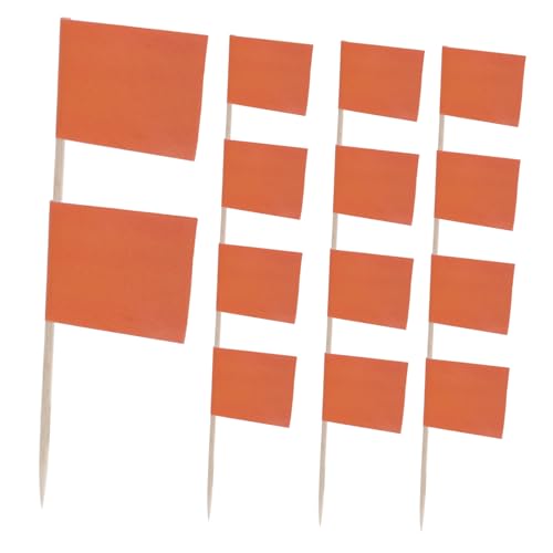 VALICLUD 100 Stück Einfarbige Zahnstocher Fähnchen Orange Stabile Cupcake Flaggen Vielseitige Kuchen und Obstdekorations Picker Praktische Mini Flaggen für Party und Catering von VALICLUD