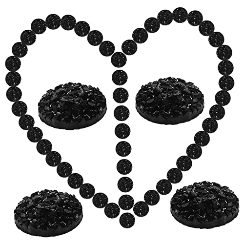 VALICLUD 100 Stück Flat Bottom Diamond Jewelry Accessoires Rosa Nagelschmuck Strass Strasssteine ​​nähen Nailart-strasssteine Strasssteine ​​selber Machen Ab Strass Kunststeine Schwarz Harz von VALICLUD