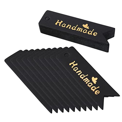 VALICLUD 100 Stück Geburtstags Basteletiketten Hochzeitsfeier Goldfarbene Weihnachtsanhänger Für Braunes Scrapbooking Bastelanhänger Schwarzes Papier von VALICLUD