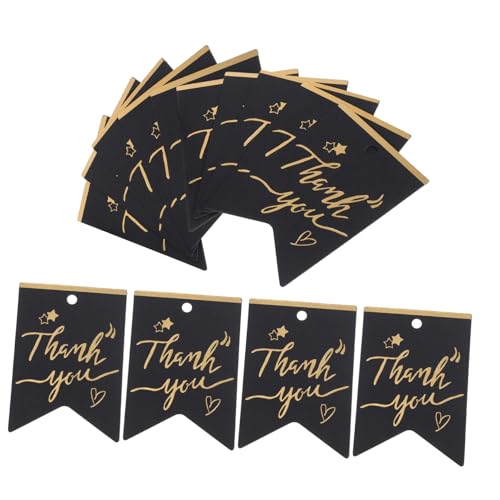 VALICLUD 100 Stück Geschenkverpackungsbezeichnungen Danke Tags Babyparty Dankesetiketten selber machen danke Tags für Thanksgiving kreative Dankeschön-Tags Papier Black von VALICLUD